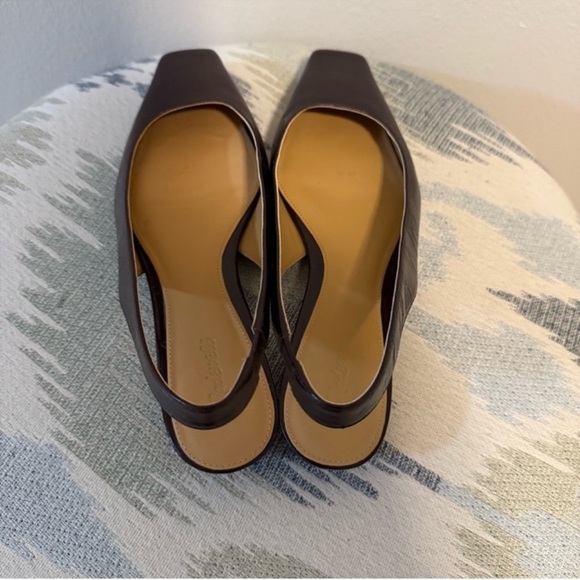 Madewell Espresso Brown Slingback Flats Square Toe Leather Size 8 - Picture 7 of 7